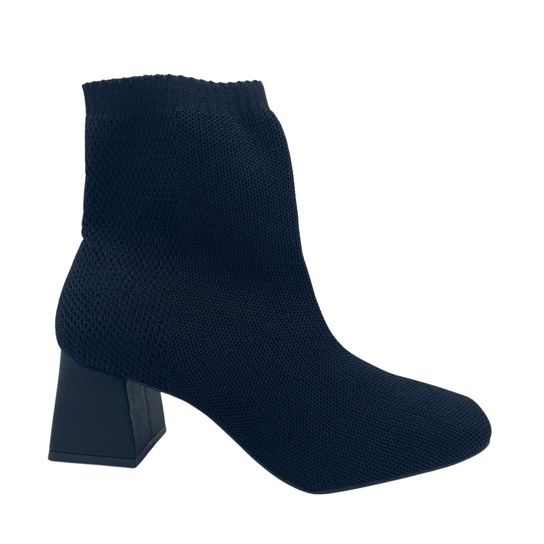 Bota Knit Bebecê Preta Salto Confortável Tipo Meia 4414262