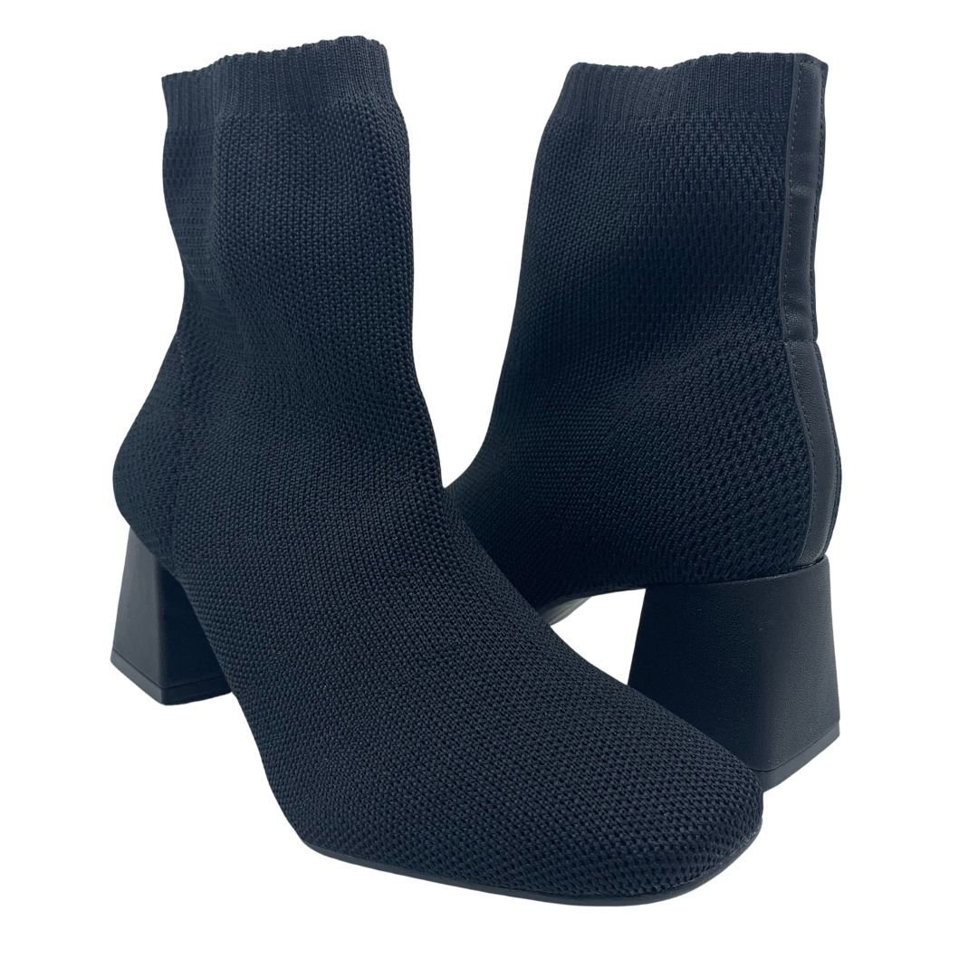 Bota Knit Bebecê Preta Salto Confortável Tipo Meia 4414262
