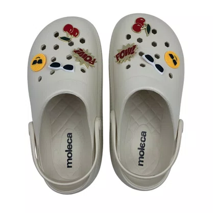 Babuch Feminino Moleca com Pins Off White 5832201