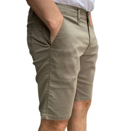 Bermuda Bolso Faca Ogochi Masculina Sarja Bege 3009015