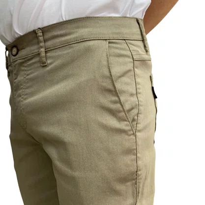 Bermuda Bolso Faca Ogochi Masculina Sarja Bege 3009015