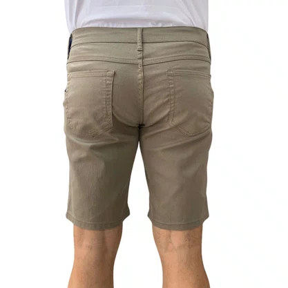 Bermuda Bolso Faca Ogochi Masculina Sarja Bege 3009015