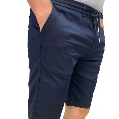 Bermuda Sarja Sallo Bolso Faca Slim Azul 6990