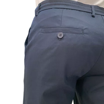 Bermuda Sarja Sallo Bolso Faca Slim Azul 6990