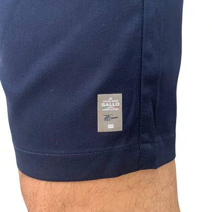 Bermuda Sarja Sallo Bolso Faca Slim Azul 6990