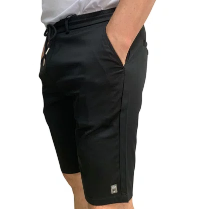 Bermuda Sarja Sallo Bolso Faca Slim Preta 6990