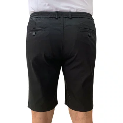 Bermuda Sarja Sallo Bolso Faca Slim Preta 6990