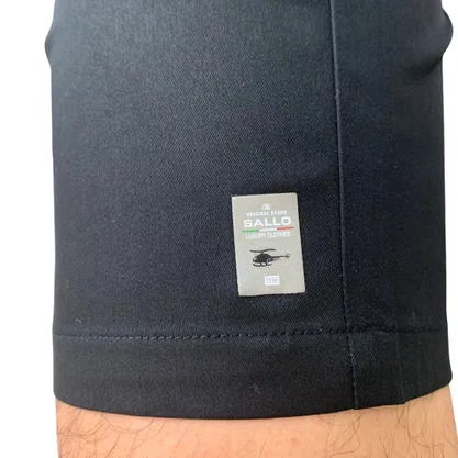 Bermuda Sarja Sallo Bolso Faca Slim Preta 6990