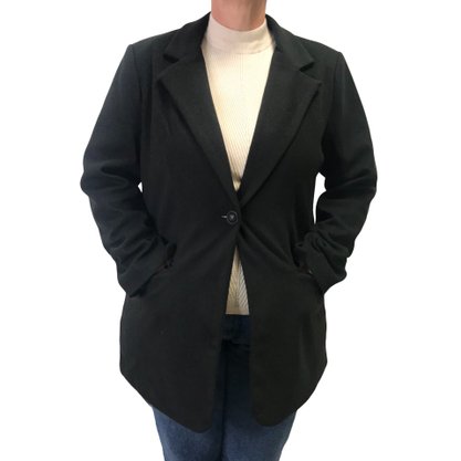 Blazer Alpelo com Botão de Brasão Preto 11600104