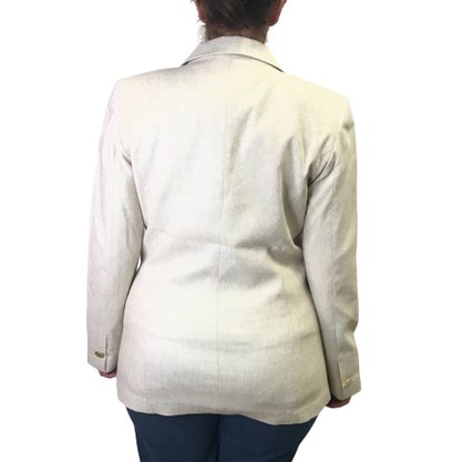 Blazer Maria Madalena Linho Curto Bege 110254264