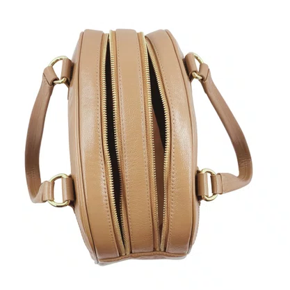 Bolsa Baú Tote Scamboo Couro Caramelo 2024
