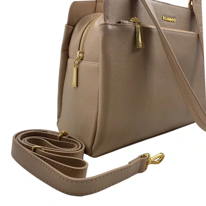 Bolsa de Ombro Scamboo Couro Bege 1973
