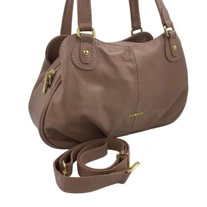 Bolsa de Ombro Scamboo Couro Bege 2035