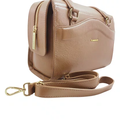 Bolsa de Ombro Scamboo Couro Caramelo 2005