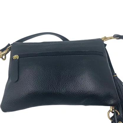 Bolsa Feminina Ombro de Couro Brilho da Pele Preta 497