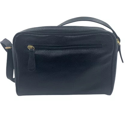 Bolsa Feminina Transversal de Couro Brilho da Pele Preta 396