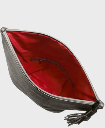 Bolsa Mariart Couro Clutch Hibisco Ônix