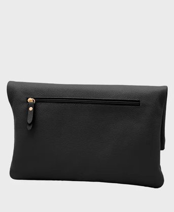 Bolsa Mariart Couro Clutch Hibisco Preta