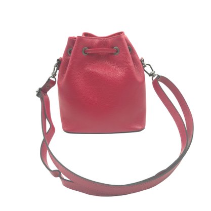 Bolsa Mariart Couro Saco Transversal Rosa Minijade