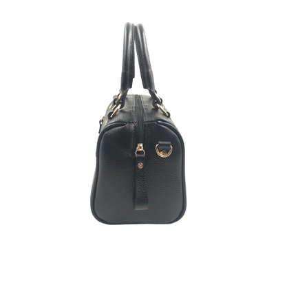 Bolsa Mariart Couro Transversal Preta Iguaçu
