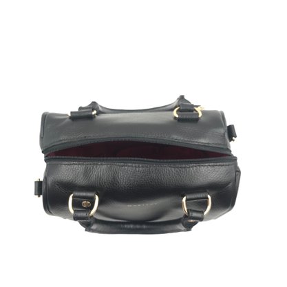 Bolsa Mariart Couro Transversal Preta Iguaçu