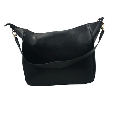 Bolsa Mariart Couro Transversal Preta Lagos