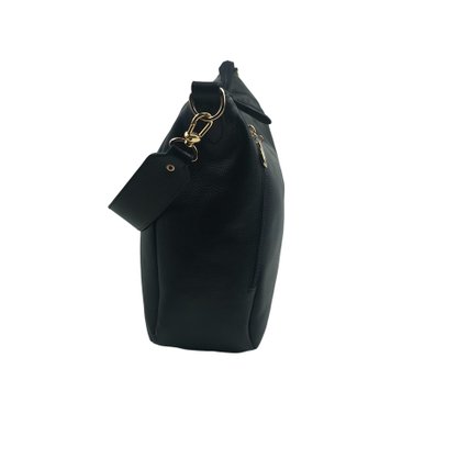 Bolsa Mariart Couro Transversal Preta Lagos