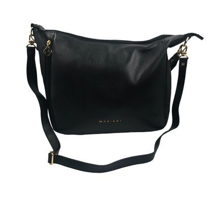 Bolsa Mariart Couro Transversal Preta Lagos