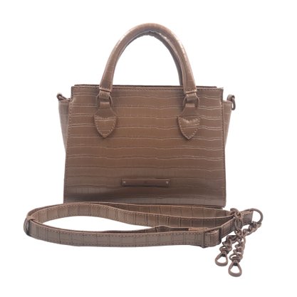 Bolsa Rafitthy P.U Transversal Texturizada Marrom 2813148
