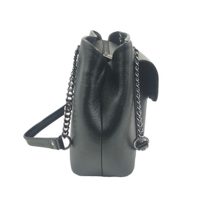 Bolsa Scamboo Couro Alça em Corrente Preta 1898