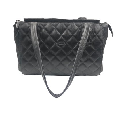 Bolsa Scamboo Couro Matelassê Preta 1868