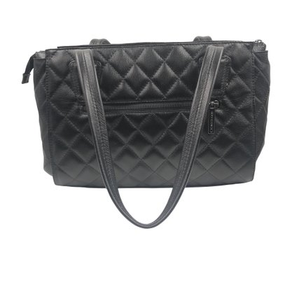 Bolsa Scamboo Couro Matelassê Preta 1868