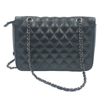 Bolsa Scamboo Couro Tiracolo Preta 1908