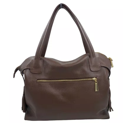 Bolsa Shopper Ombro Scamboo Couro Grande Marrom 2023