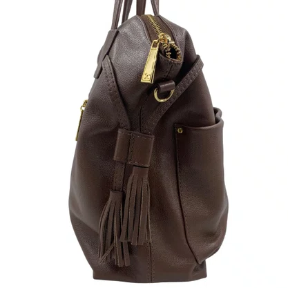 Bolsa Shopper Ombro Scamboo Couro Grande Marrom 2023