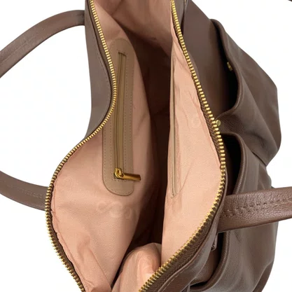 Bolsa Shopper Ombro Scamboo Couro Grande Marrom 2023
