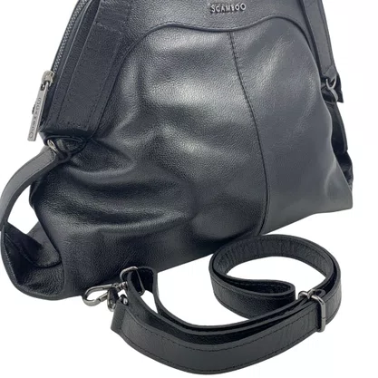 Bolsa Tote Grande Scamboo Couro Preta 2036