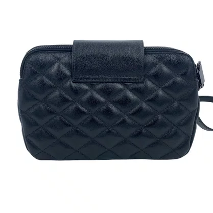 Bolsa Transversal Scamboo Couro Pequena Preta 1989