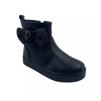 Bota Baby Mini Sua Cia Preta 789 Cano Curto Laço