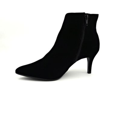 Bota Bebecê Preta Nobuck Bico Fino Salto Baixo 4318221