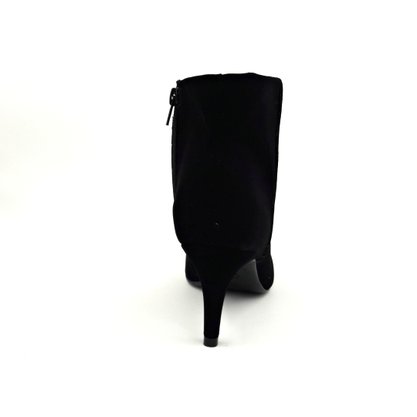 Bota Bebecê Preta Nobuck Bico Fino Salto Baixo 4318221