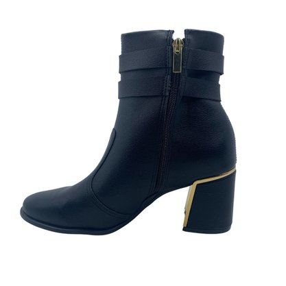 Bota Bebecê Salto Bloco Cano Curto Preta 6616127