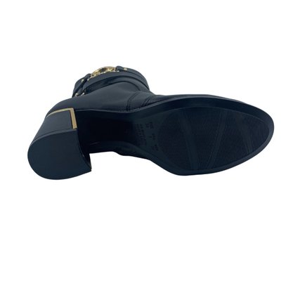 Bota Bebecê Salto Bloco Cano Curto Preta 6616127
