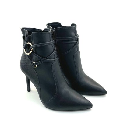 Bota Bebecê Solto Fino Bico Fino Preta 6114-023