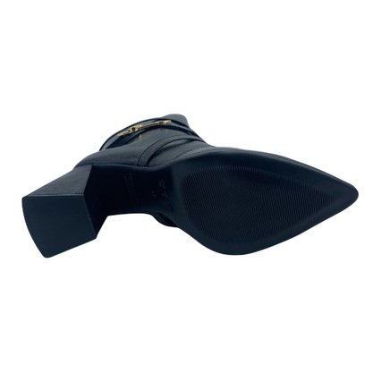 Bota Bebecê Verniz Salto Bloco Bico Fino Preta 4338297