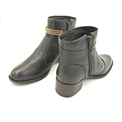 Bota Cano Curto Comfort Plus Couro Café 7299