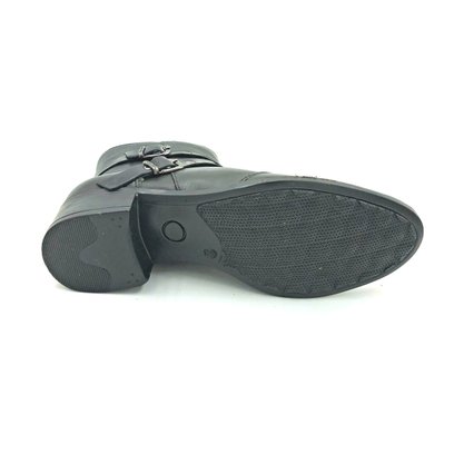 Bota Cano Curto Comfort Plus Couro Preta 5701