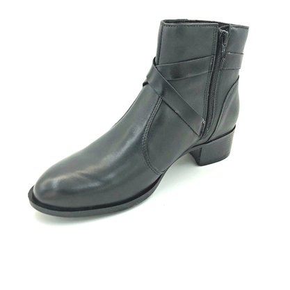 Bota Cano Curto Comfort Plus Couro Preta 5701