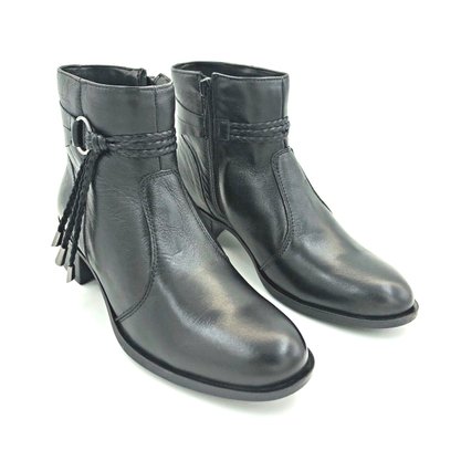 Bota Cano Curto Comfort Plus Couro Preta 7299