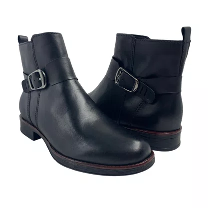 Bota Cano Curto Feminina Bottero em Couro Preta 361730